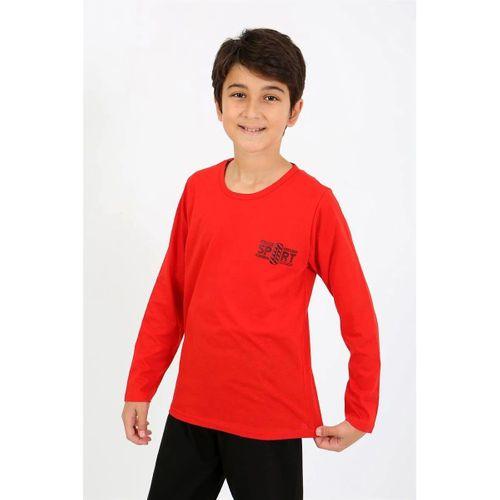 Erkek Çocuk Uzun Kol Penye Pijama Takım Kırmızı