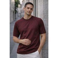 Beckett Reglan Kol İnce Triko Kısa Kollu Erkek T-Shirt - Bordo