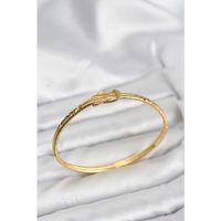 Pirinç Gold Renk Düğüm Model Kadın Kelepçe Bileklik