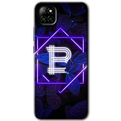 Casper Via E30 Kılıf HD Desen Baskılı Arka Kapak - Dark Neon Yaprak B Harfi