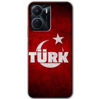 Vivo Y16 Kılıf HD Desen Baskılı Arka Kapak - Ayyıldız Türk