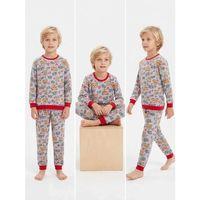 4/10 Yaş Ayıcık Baskılı Pamuk Penye Çocuk Pijama Takımı