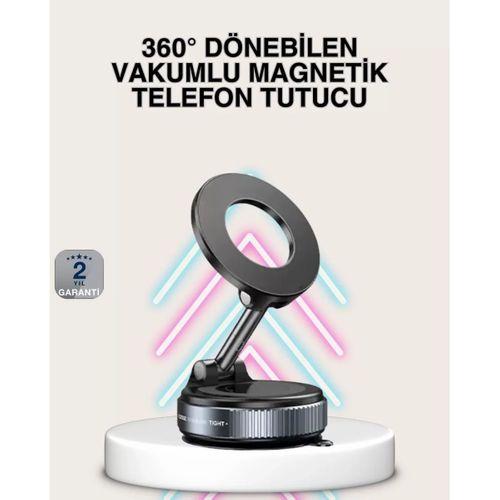 Güçlü Mıknatıslı Vakumlu Araç Telefon Tutucu Alüminyum Gövde