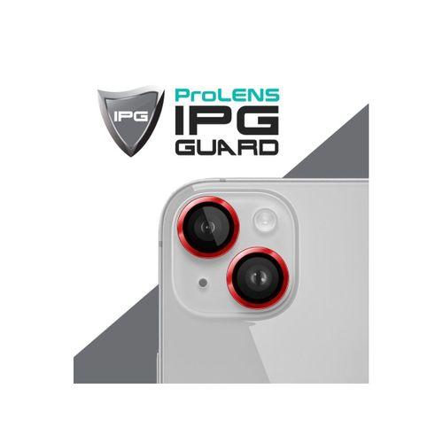 iPhone 15 / 15 Plus için IPG ProLENS Kamera Lens Koruyucu Alüminyum CD Çerçeveli, Kırılmaz Cam
