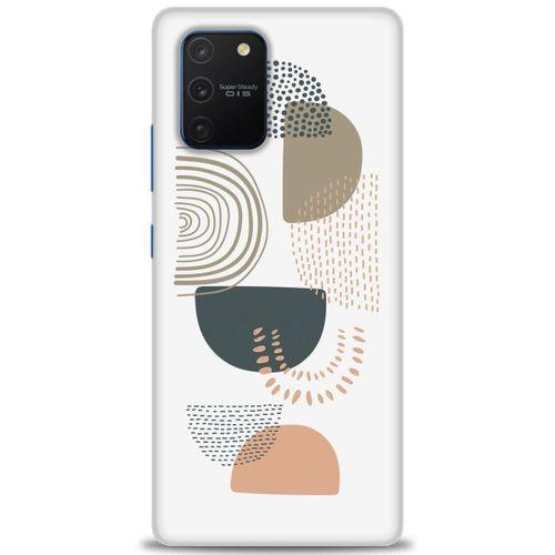 Samsung Galaxy A91 / S10 Lite Kılıf HD Baskılı Kılıf - Turuncu Yarım Daire + Tam Ekran Koruyucu