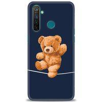 Realme 5 Pro Kılıf HD Baskılı Kılıf - İpteki Teddy + Tam Ekran Koruyucu