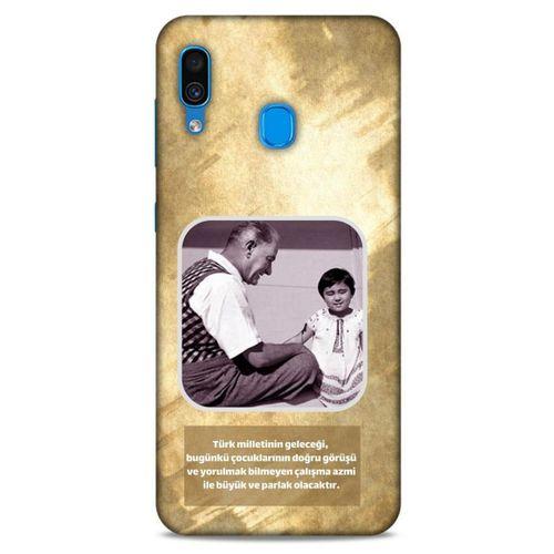 Samsung Galaxy A30 Kılıf Atatürk (2) Kabı Gold