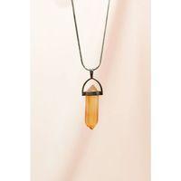 Kalsit Doğal Taşı Zincirli El Yapımı Tasarımlı Kolye Uç: 3,5 cm Zincir: 20 cm Kutulu