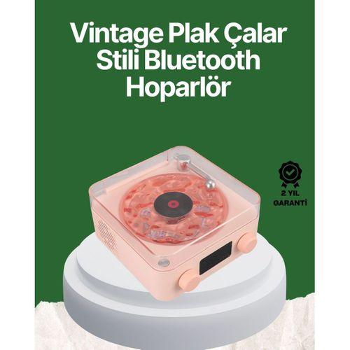 Vintage Tarz Bluetooth Hoparlör – Gece Işığı Ve Zaman Göstergeli