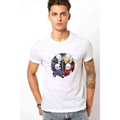 Undertale Skull Os Baskılı Beyaz Erkek Tshirt