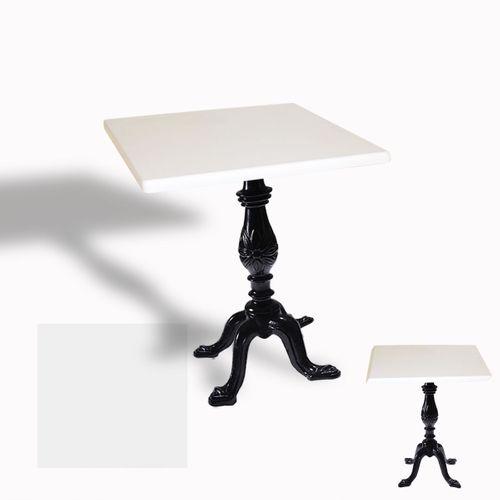 Dockers Çipa 1001 Döküm Ayak Kare Masa 80X80 cm - (Werzalit, Wermodin ve Allzalit Tabla) - Beyaz