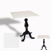 Dockers Çipa 1001 Döküm Ayak Kare Masa 80X80 cm - (Werzalit, Wermodin ve Allzalit Tabla) - Beyaz