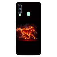 Lopard Samsung Galaxy M40 Uyumlu Kılıf FireX (28) Arka Kapak Ateşli At