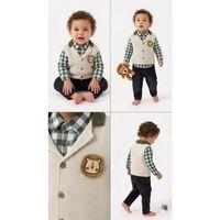 6/24 Ay Triko Yelekli 3 Parça Bebek Takımı