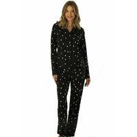 952 Kadın Puanlı Uzun Kollu Pijama Takımı - Siyah