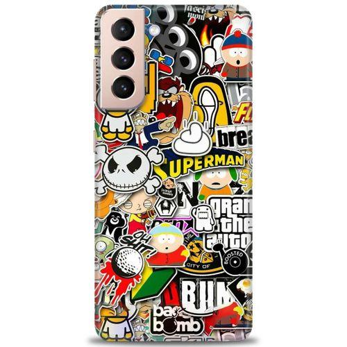 Samsung Galaxy S21 Plus Kılıf HD Baskılı Kılıf - Çizimler + Tam Ekran Koruyucu