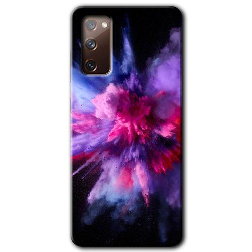 Samsung Galaxy S20 FE HD Baskılı Kılıf + 9D Tam Ekran Koruyucu - Color Splash Purple