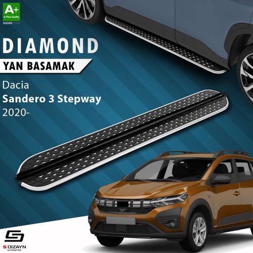S-Dizayn Dacia Sandero 3 Stepway Diamond Krom Yan Basamak 183 Cm 2020 Üzeri