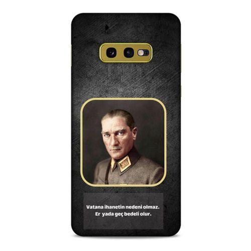 Samsung Galaxy S10e Kılıf Atatürk (3) Kapak Antrasit