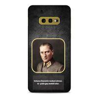 Samsung Galaxy S10e Kılıf Atatürk (3) Kapak Antrasit