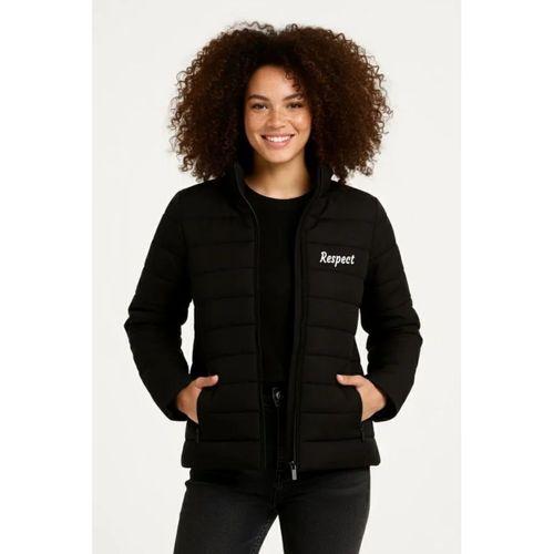 Mikro Su İtici Kapitone Baskılı Astarlı Fermuarlı Bomber Mont - Siyah