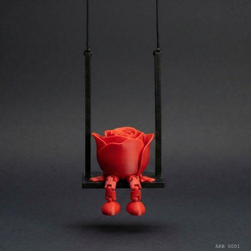 Salıncaklı Gül Figürlü Dikiz Aynası Süsü Araç İçi Dekoratif Asma Aksesuar