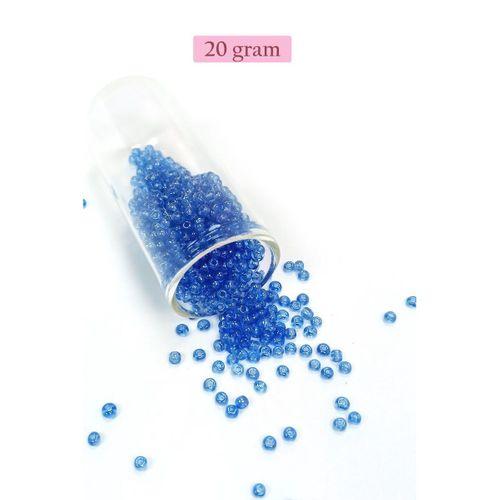 Dökme Cam Kum Boncuk (8/0) 3 mm - 20 Gram - Şeffaf Açık Mavi - BNC163