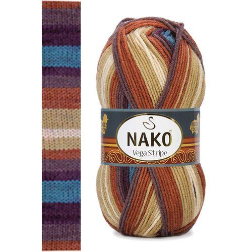 5 Adet Vega Stripe Premium Akrilik El Örgü İpi Yünü No: 82420