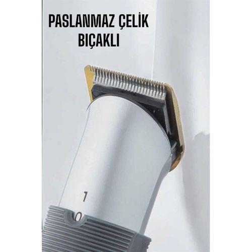 4 Taraklı Profesyonel Şarjlı Saç Ve Sakal Kesme Tıraş Makinesi Seti