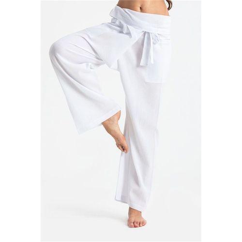 Kadın Şile Bezi Thai Balıkçı Yazlık Pantolon Beyaz Byz