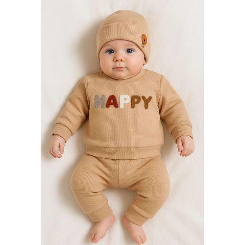 Happy Nakışlı 2'li Pamuklu Erkek Bebek Takım