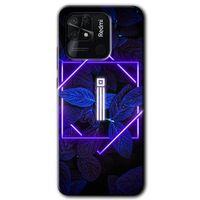 Redmi 10C Kılıf HD Desen Baskılı Arka Kapak - Dark Neon Yaprak İ Harfi + Kırılmaz Cam