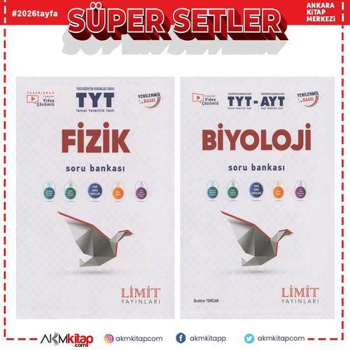 Limit Yayınları TYT Fizik ve TYT AYT Biyoloji Soru Bankası 2 Kitap Set