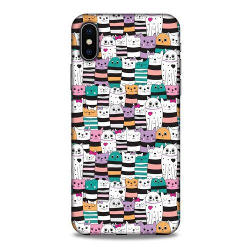 Lopard Apple iPhone XS Uyumlu Kılıf Kediler (6) Silikon Kılıf Karışık Renkli