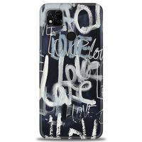 Xiaomi Redmi 10A Kılıf HD Baskılı Kılıf - Gri Love + Tam Ekran Koruyucu