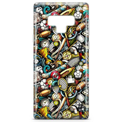 Samsung Galaxy Note 9 Kılıf Sporcu Doodle Arka Kapak Koruma Desenli Full Koruyucu