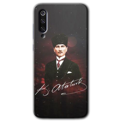 Potkal Hediye Fabrikası Xiaomi Mi 9 Kılıf HD Desen Baskılı Arka Kapak - Kemal Atatürk