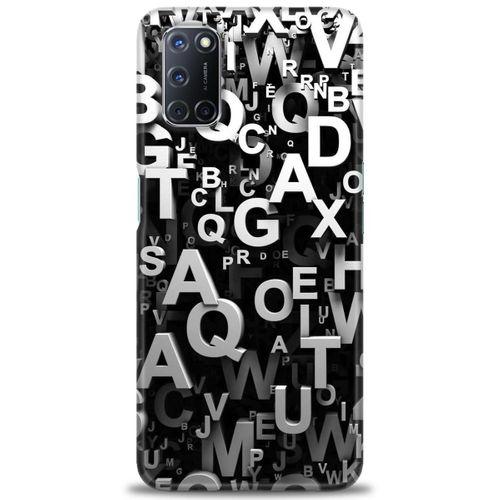 Oppo A72 Kılıf HD Baskılı Kılıf - Harfler + Tam Ekran Koruyucu