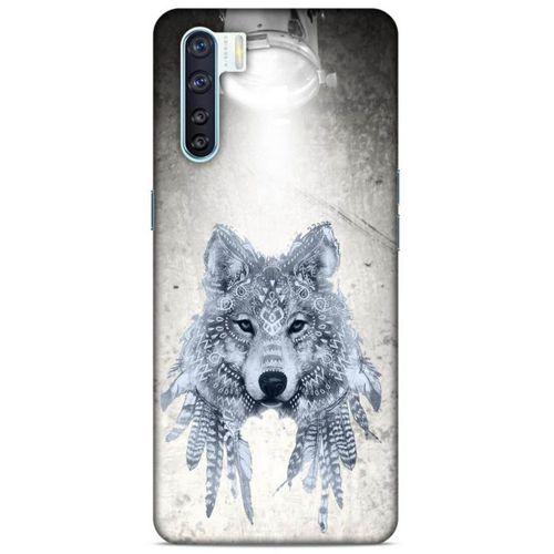 Lopard Oppo A91 Uyumlu Kılıf Tattoo's (48) Bumper Kılıf Kızılderili Kurt