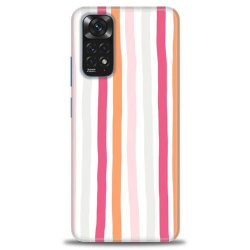 Xiaomi Redmi Note 12 4G Kılıf HD Baskılı Kılıf - Pembe Çubuklar + Tam Ekran Koruyucu