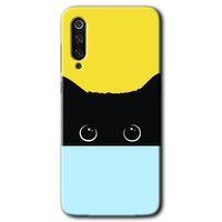 Xiaomi Mi 9 SE Kılıf HD Desen Baskılı Arka Kapak - Kara-Kedi + Kırılmaz Cam