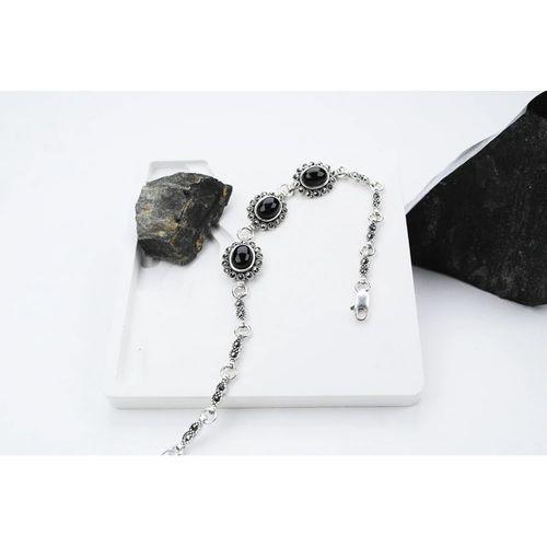 Zırh 925 Ayar Oltu Taşlı Gümüş Bileklik