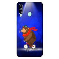 Samsung Galaxy M40 Kılıf FunnyMaX (43) Thin Fit Kılıf Lacivert Ayılı