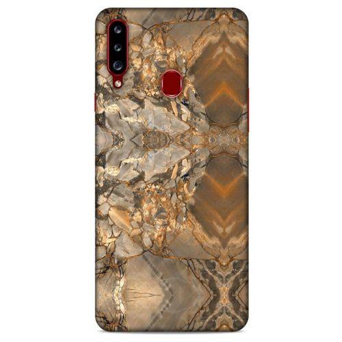 Mermer Desenli (8) Tema Baskılı Kılıf Açık Kahverengi Samsung Galaxy A20s Kılıf