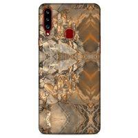 Mermer Desenli (8) Tema Baskılı Kılıf Açık Kahverengi Samsung Galaxy A20s Kılıf