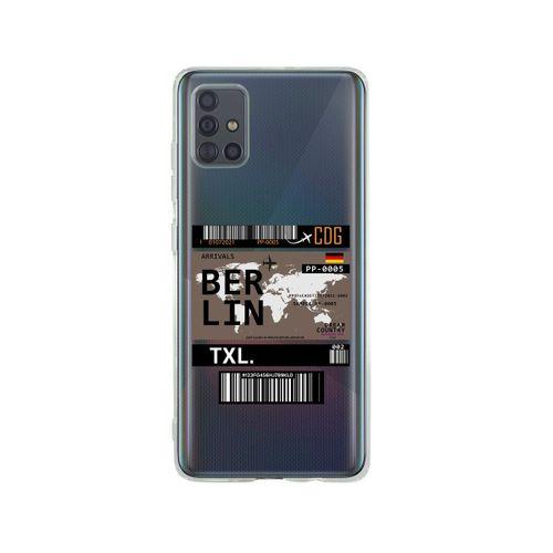 Samsung A71 Berlin Bilet Tasarımlı Premium Şeffaf Silikon Kılıf