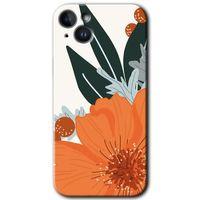 Potkal Hediye Fabrikası iPhone 14 Plus Kılıf HD Desen Baskılı Arka Kapak - Portakal Çiçeği