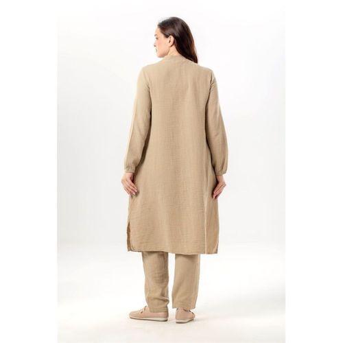 Uzun Kol Yaren Hakim Yaka Yazlık Müslin Tunik Vizon Vzn