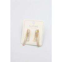 Baget Taşlı Küpe - Altın