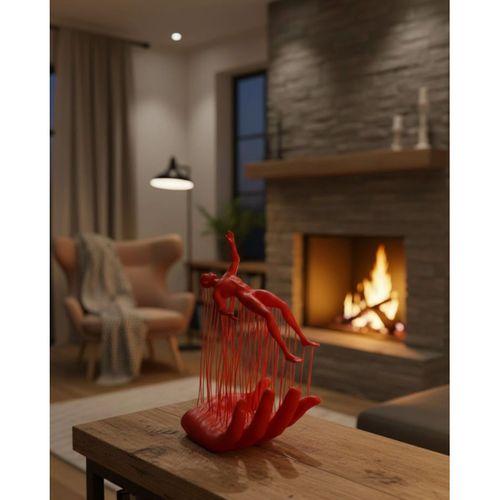 3d El İnsan Figürü Kırmızı Minimal Modern Ev Ve Ofis Dekoru 12x18 Cm